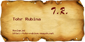 Tohr Rubina névjegykártya